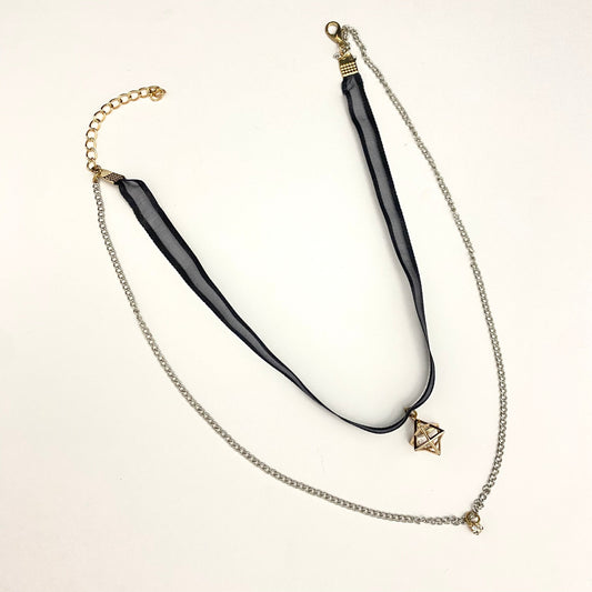 Elegant Black Double Layered choker - DropShp