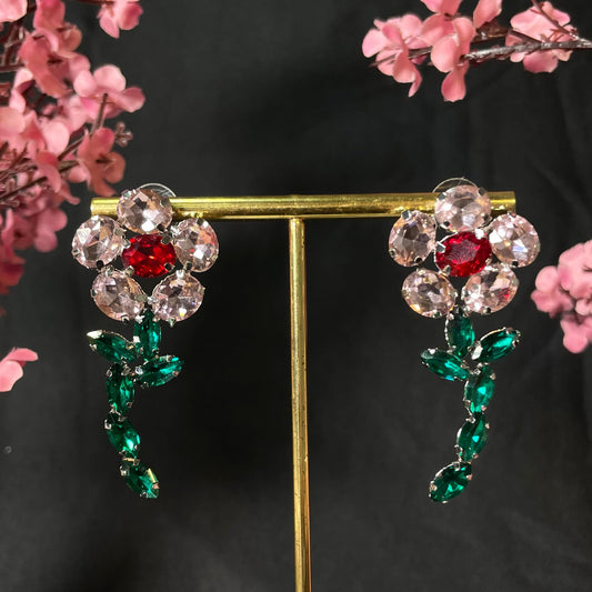Cute Crystal Flower Stud Earrings - DropShp