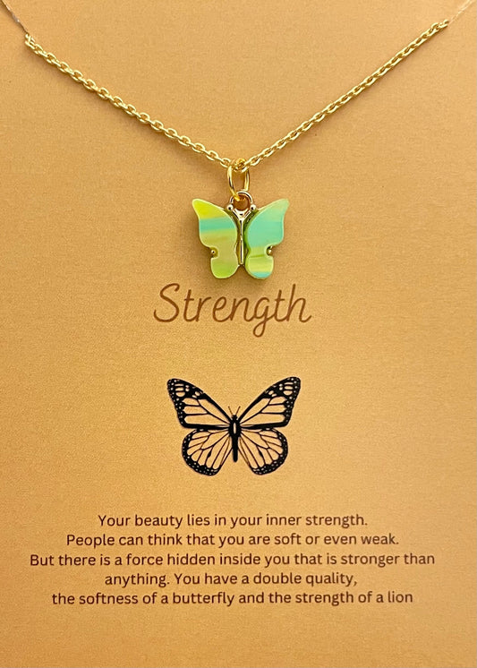 Cute Dual Shade Acrylic Butterfly Pendant Necklace - DropShp