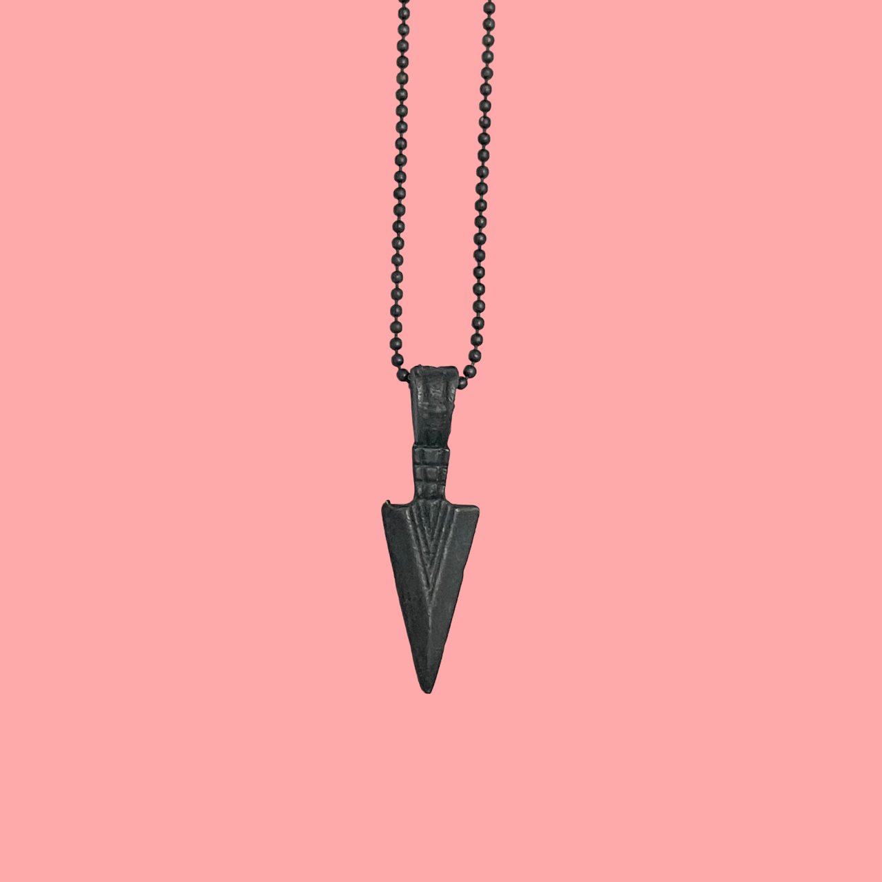 Black Arrow Charm Necklace For Boys With Ball Chain - DropShp