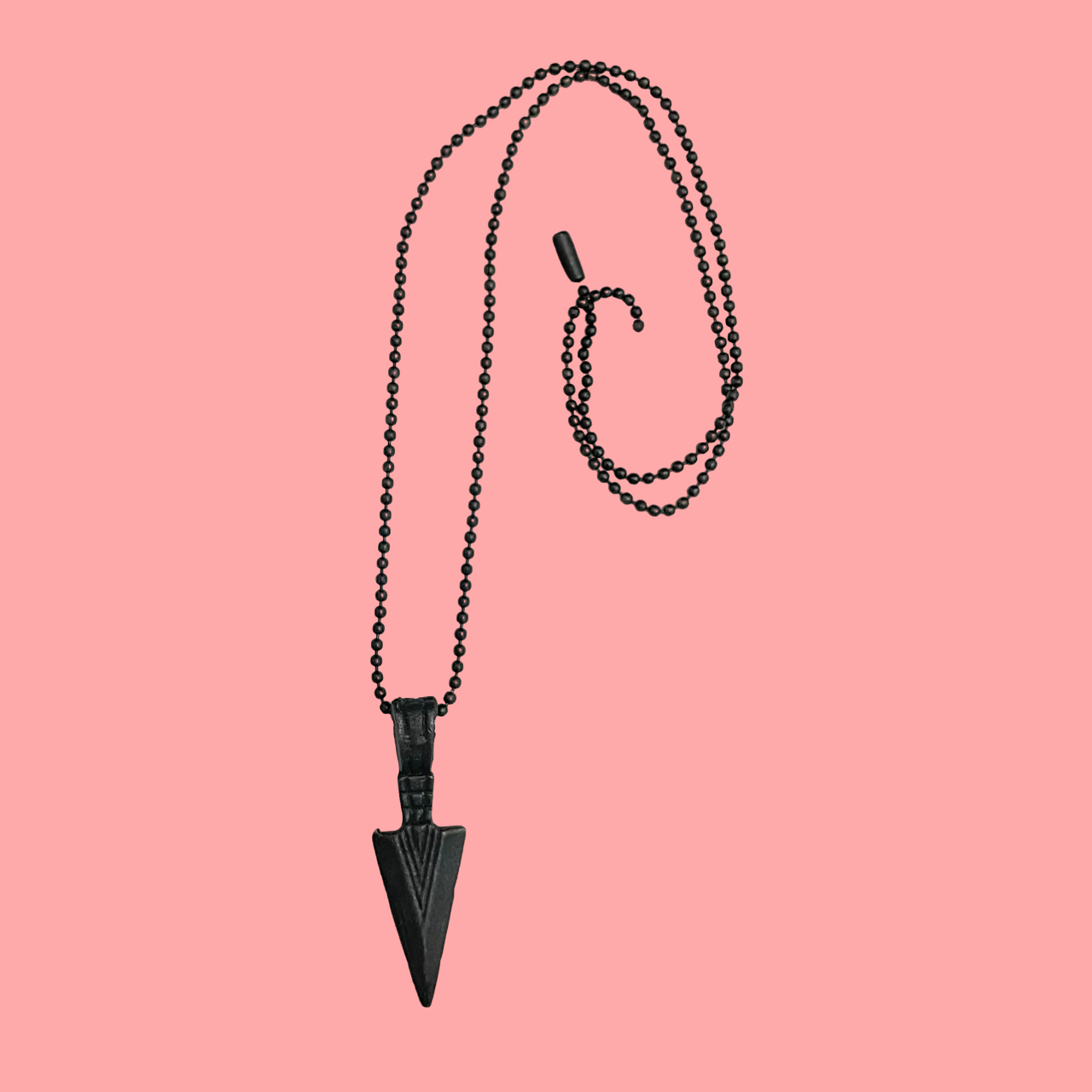 Black Arrow Charm Necklace For Boys With Ball Chain - DropShp