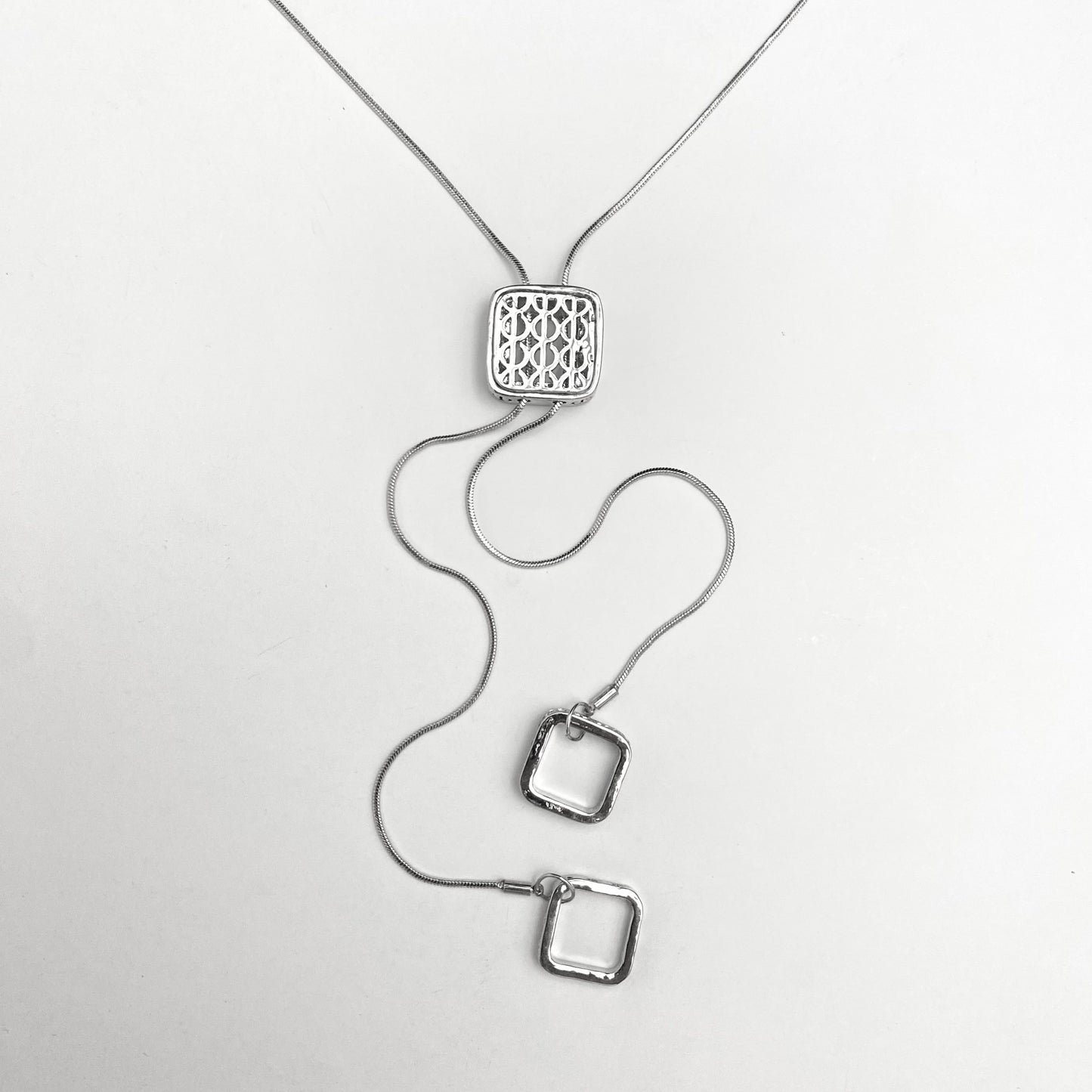 Silver Square Charm Necklace - DropShp