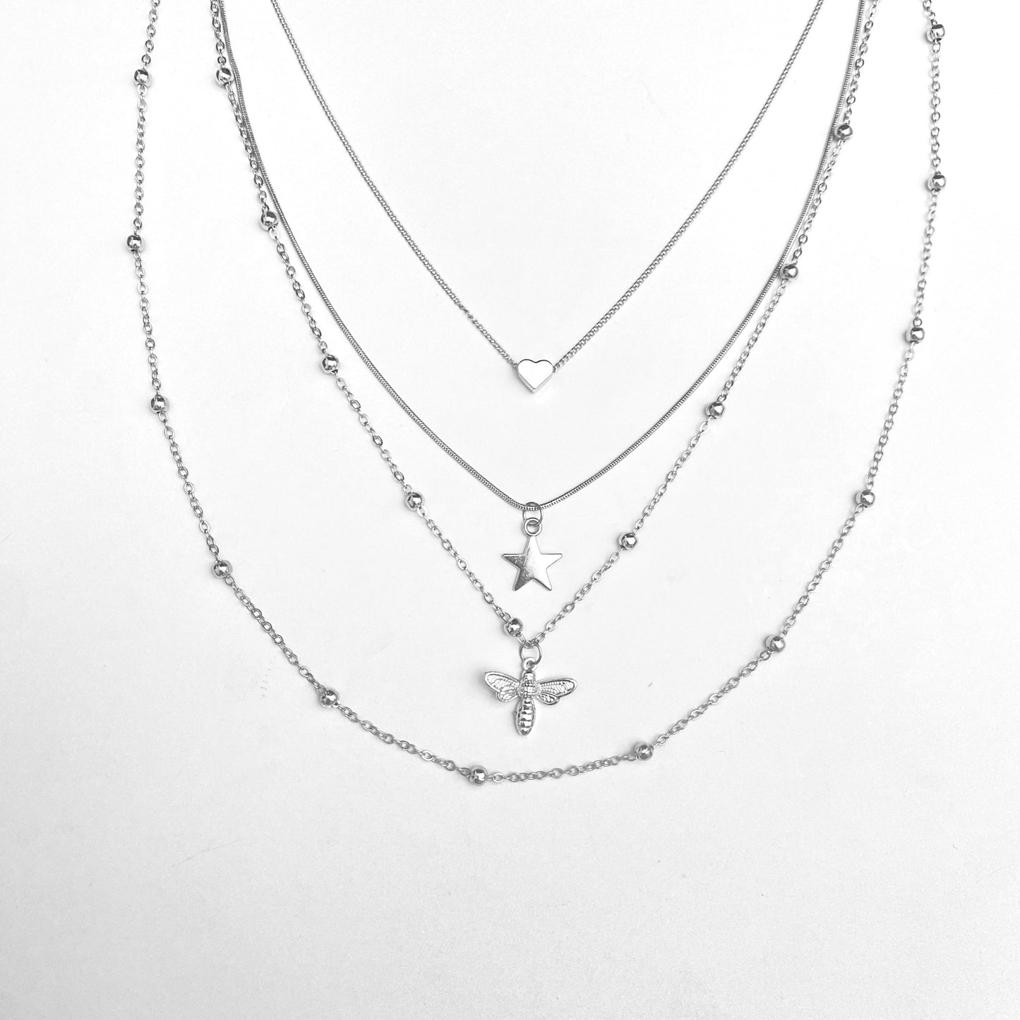 Stylish Multilayered Chain Charm Necklace - DropShp