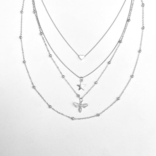 Stylish Multilayered Chain Charm Necklace - DropShp