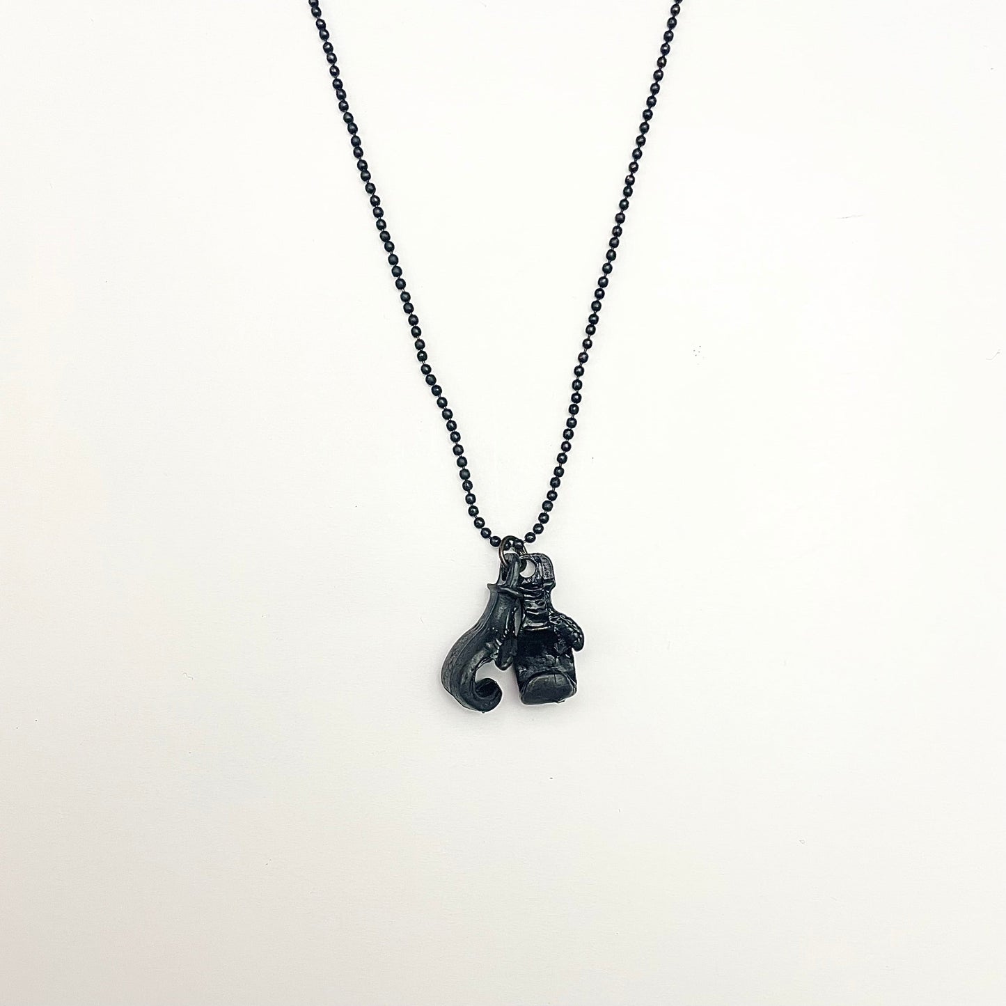 Black Boxing Gloves Charm Necklace For Boys With Ball Chain - DropShp