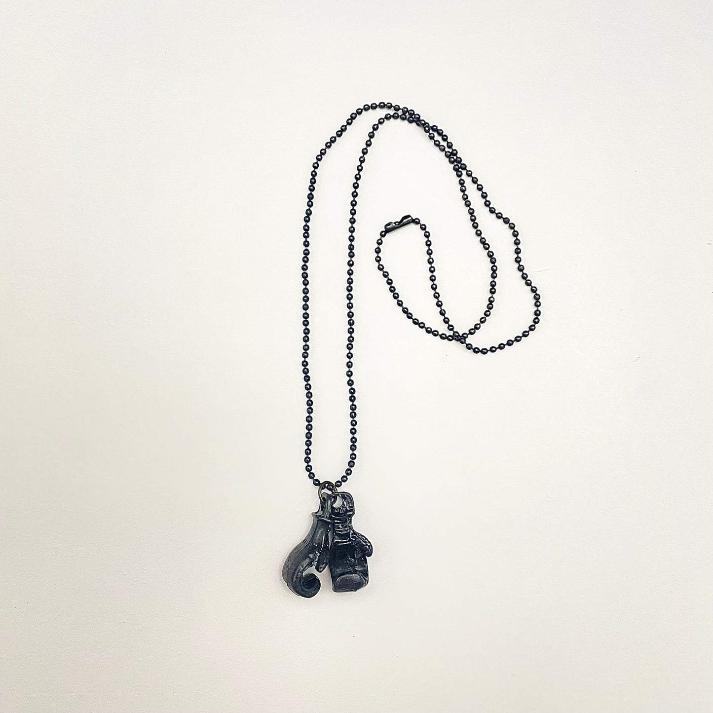 Black Boxing Gloves Charm Necklace For Boys With Ball Chain - DropShp