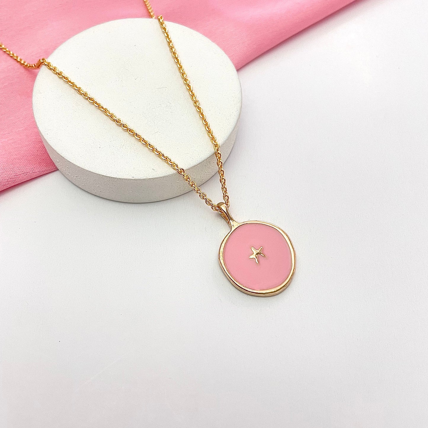 Waterproof Pink Star Charm Necklace - DropShp