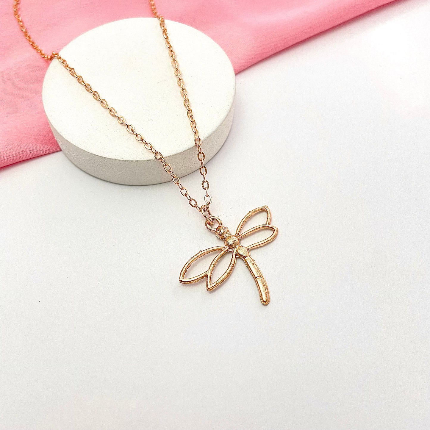 Minimal Golden Dragon Fly Card Necklace| Perfect for Dailywear - DropShp