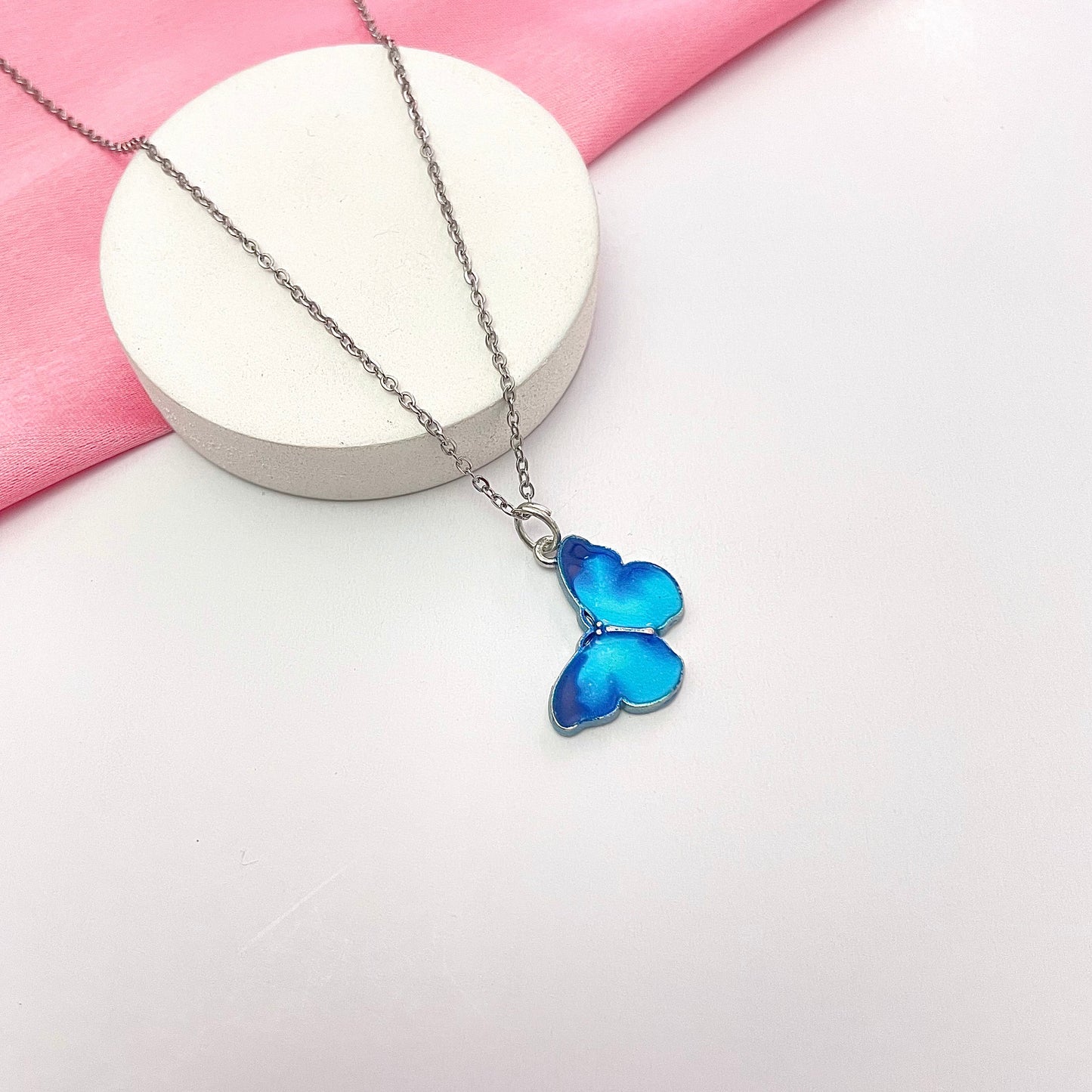 Waterproof Blue Butterfly Necklace - DropShp