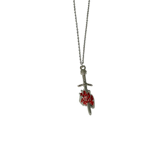 Gothic Red Stainless Steel Heart Charm Necklace - DropShp