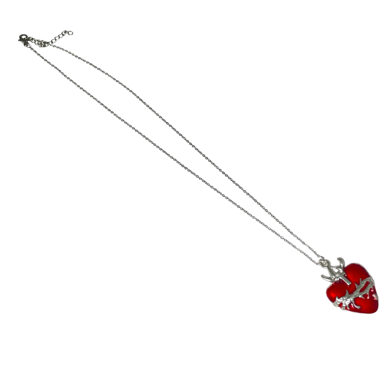 Gothic Red Stainless Steel Heart Charm Necklace - DropShp