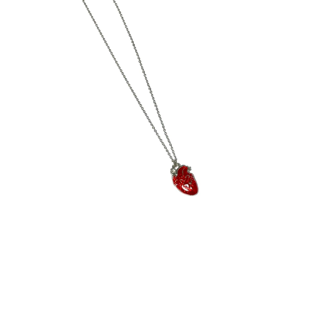 Gothic Red Stainless Steel Heart Charm Necklace - DropShp