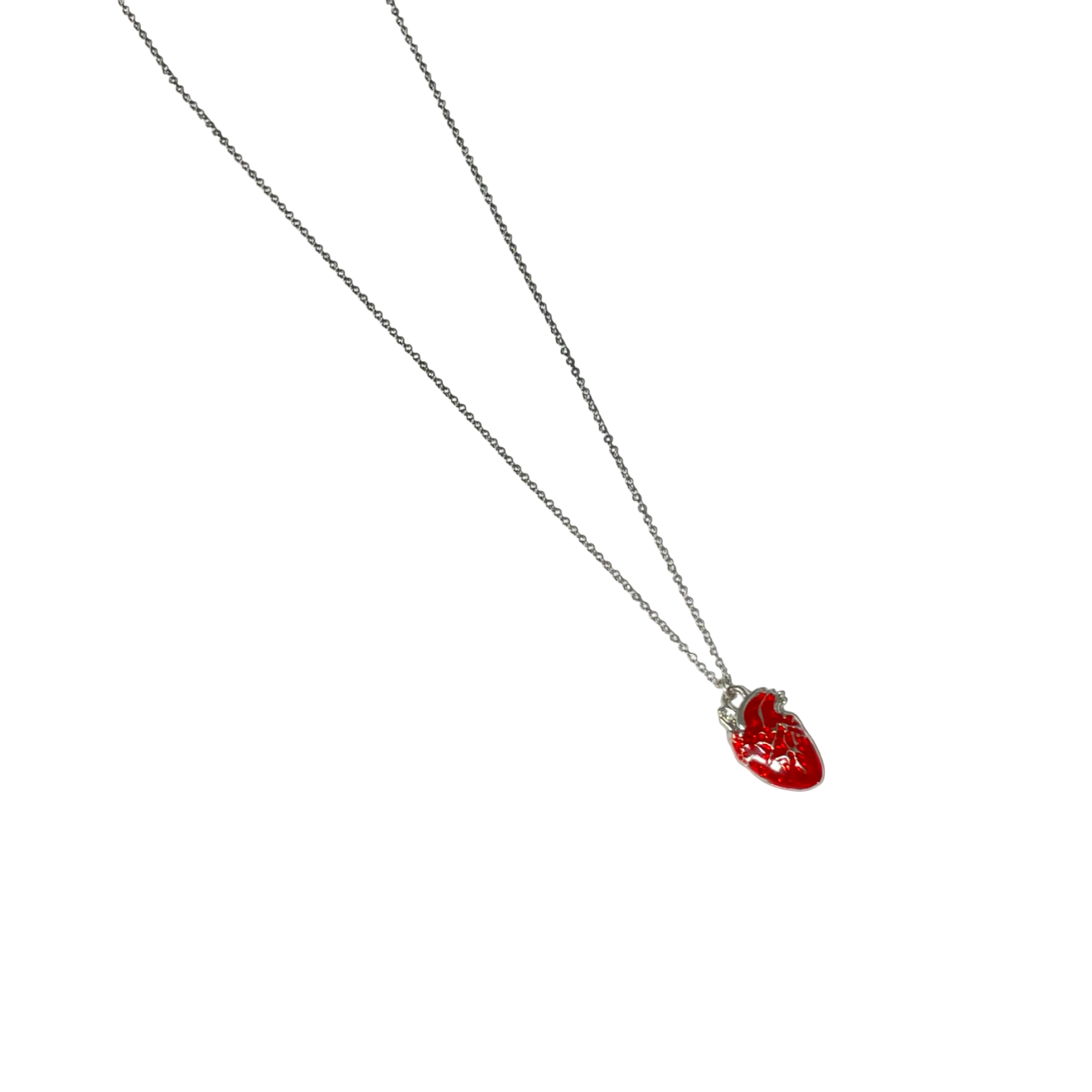 Gothic Red Stainless Steel Heart Charm Necklace - DropShp