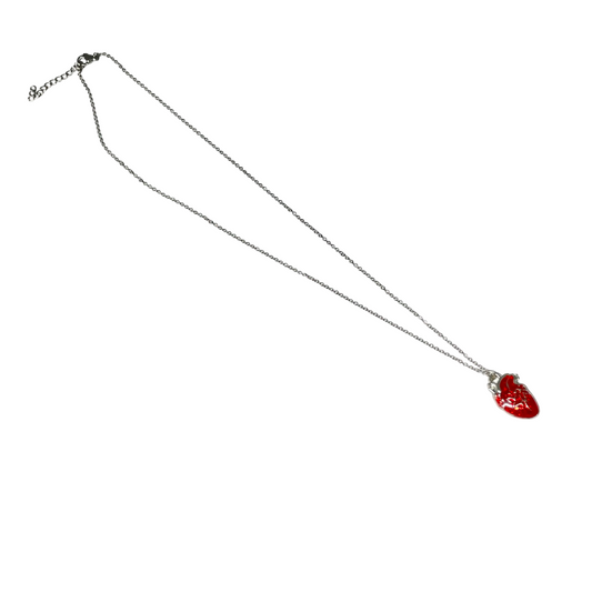Gothic Red Stainless Steel Heart Charm Necklace - DropShp