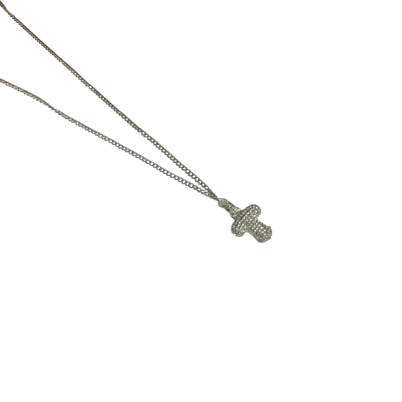 Gift For Valentine's Day Silver Stone Studded T Initial Necklace - DropShp