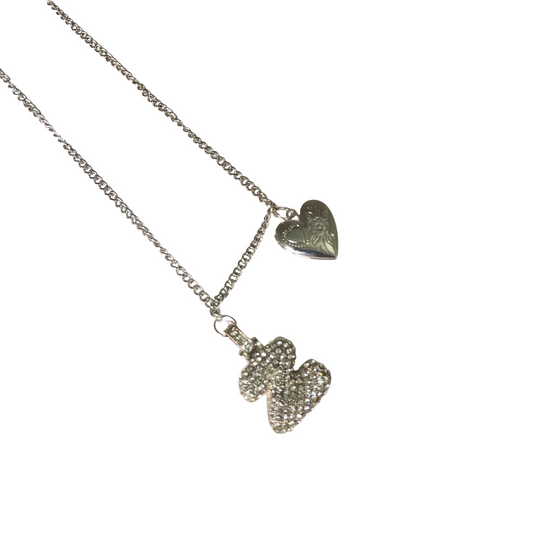 Gift For Valentine's Day Silver Stone Studded Z Initial Necklace - DropShp