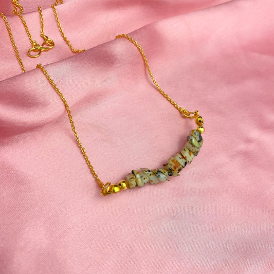 Adjustable Multicolour Tie-Dye Cut Stone Necklace - DropShp