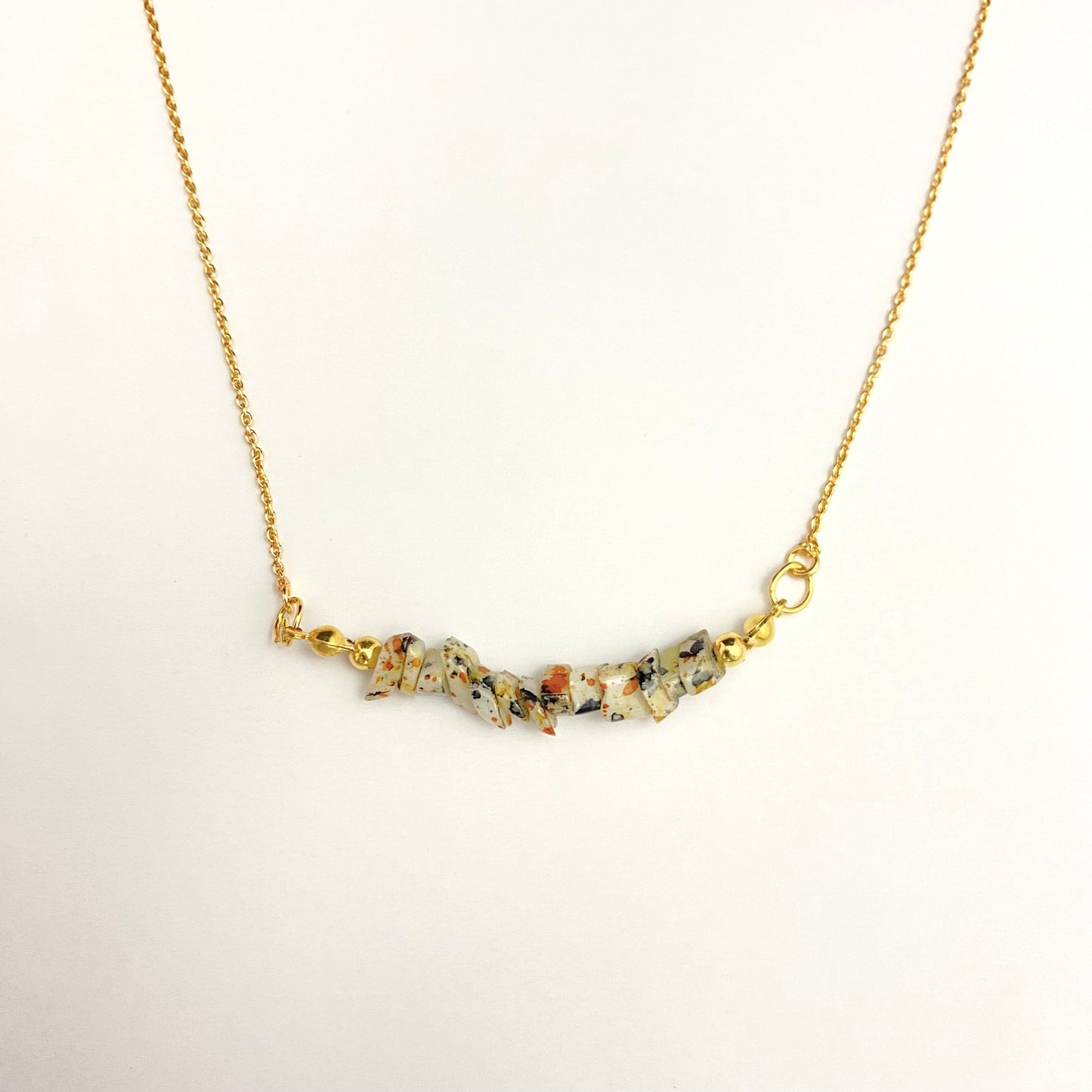 Adjustable Multicolour Tie-Dye Cut Stone Necklace - DropShp