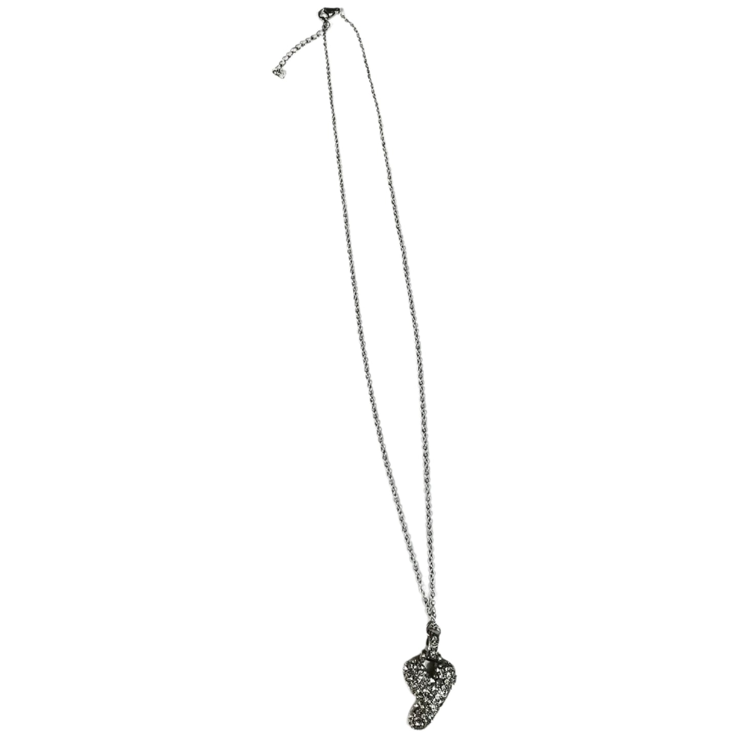 Gift For Valentine's Day Silver Stone Studded Y Initial Charm Necklace - DropShp