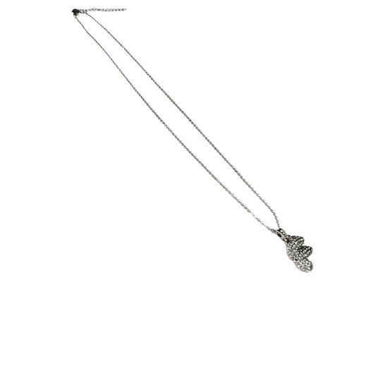 Gift For Valentine's Day Silver Stone Studded F Initial Charm Necklace - DropShp