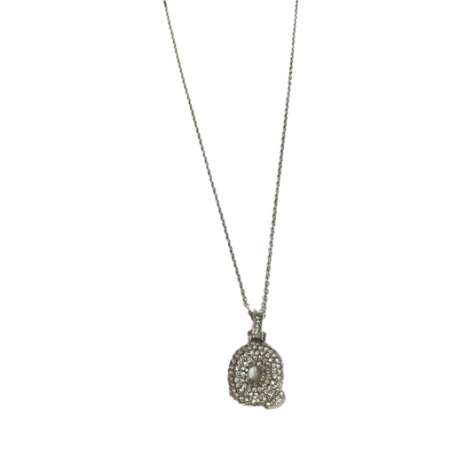 Gift For Valentine's Day Silver Stone Studded Q Initial Necklace - DropShp