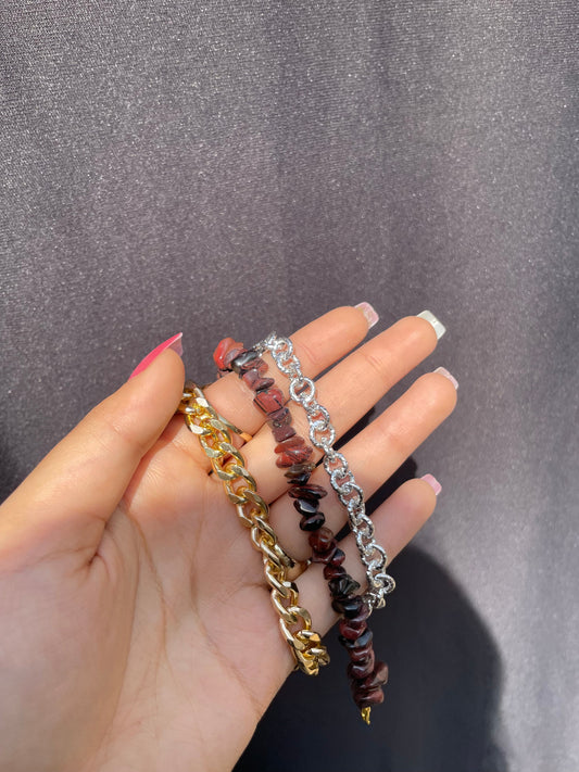 Pack Of 3 Crystal Layered Beaded Bracelets Stack - DropShp