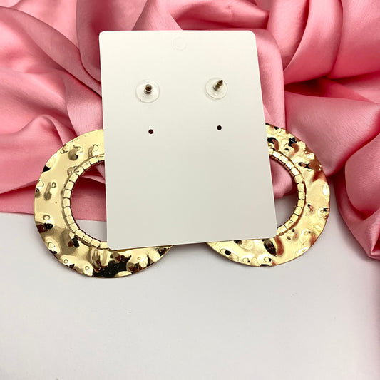 Golden Stone Studded Round Foil Korean Earrings - DropShp