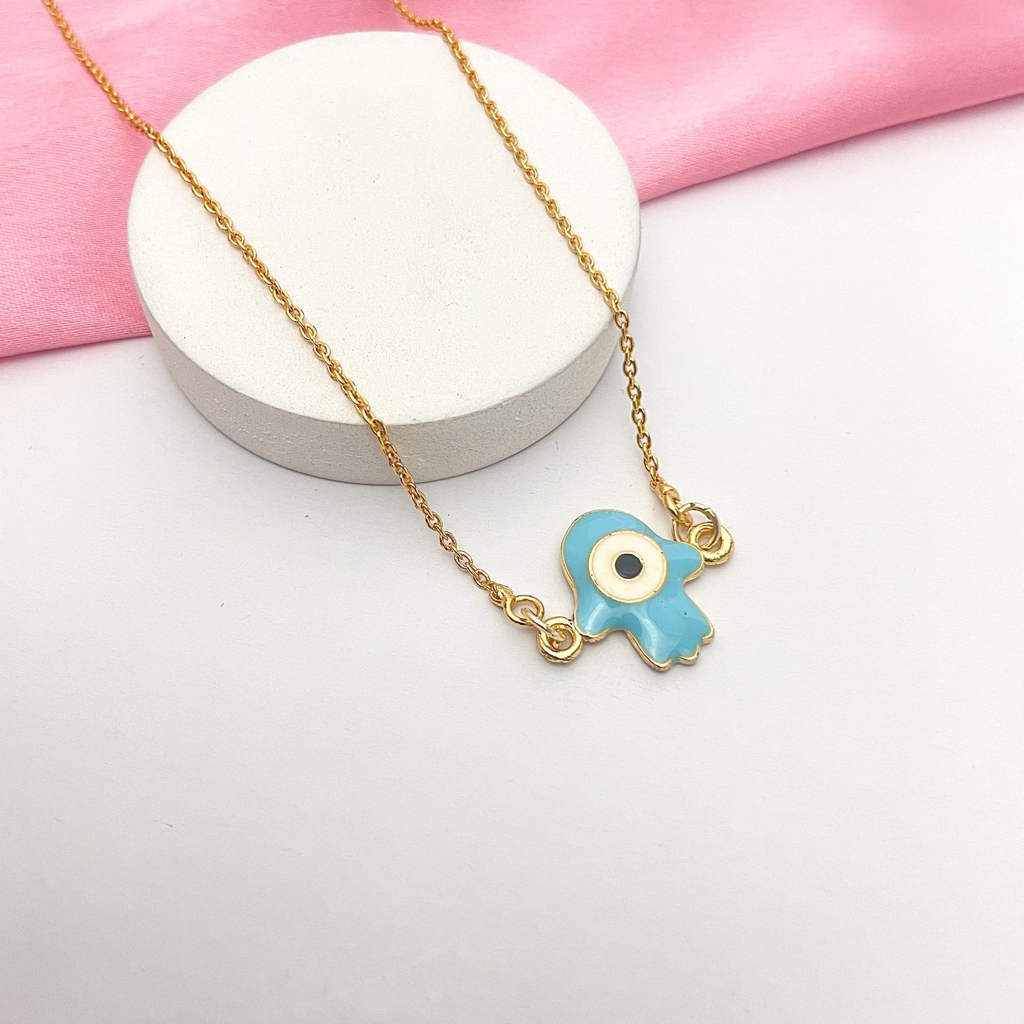 Waterproof Hamsa Hand Charm Necklace - DropShp