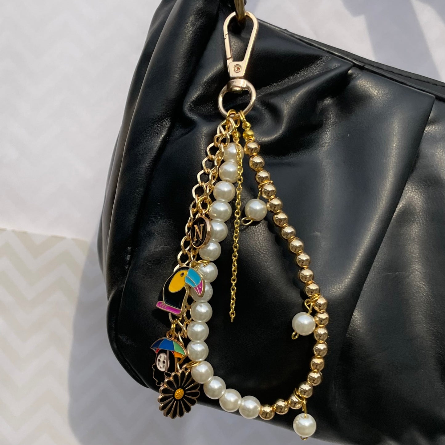 Cute Alloy Bag Keychain With Multi Charms for Women and Girls | Stylish Bag Accessories - DropShp