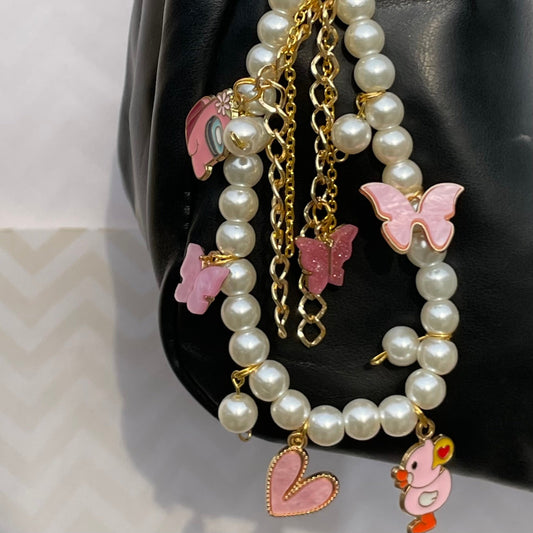 Cute Alloy Bag Keychain With Multi Charms for Women and Girls | Stylish Bag Accessories - DropShp