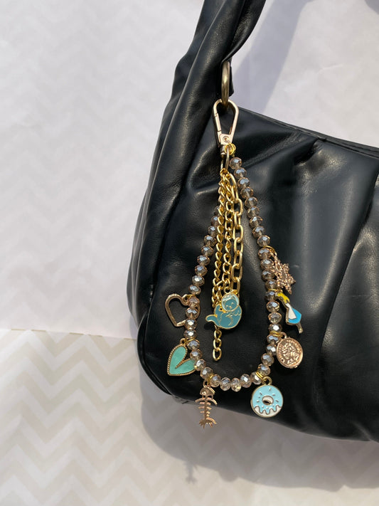 Cute Alloy Bag Keychain With Multi Charms for Women and Girls | Stylish Bag Accessories - DropShp