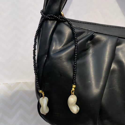 Cute Black Seed Beads Bag Keychain for Women and Girls | Stylish Bag Accessories - DropShp