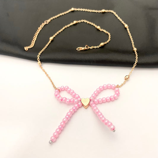 Elegant Women's Simulated Bow Pearl Necklace (D-5) - DropShp