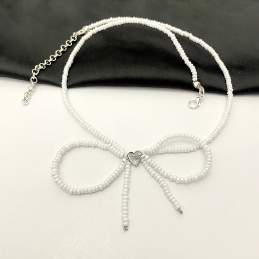 Elegant Women's Simulated Bow Pearl Necklace (D-3) - DropShp