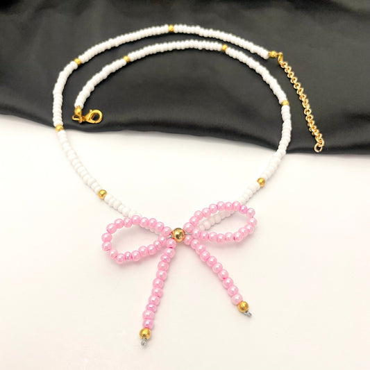 Elegant Women's Simulated Bow Pearl Necklace (D-4) - DropShp