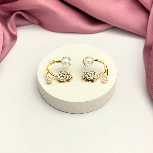 Tulip Stone Studded Korean Earrings - DropShp