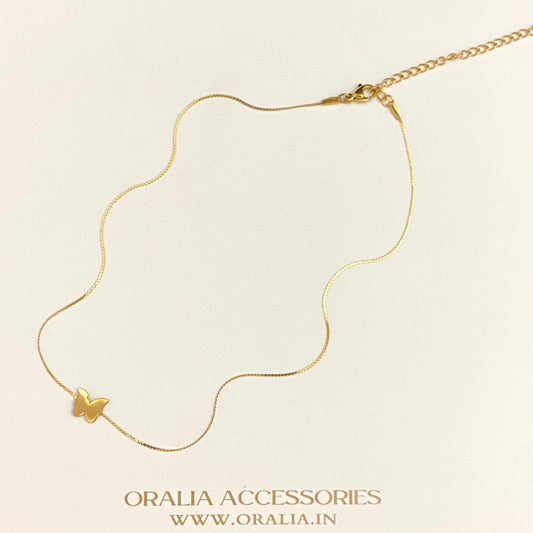 Stainless Steel Golden Butterfly Necklace - DropShp