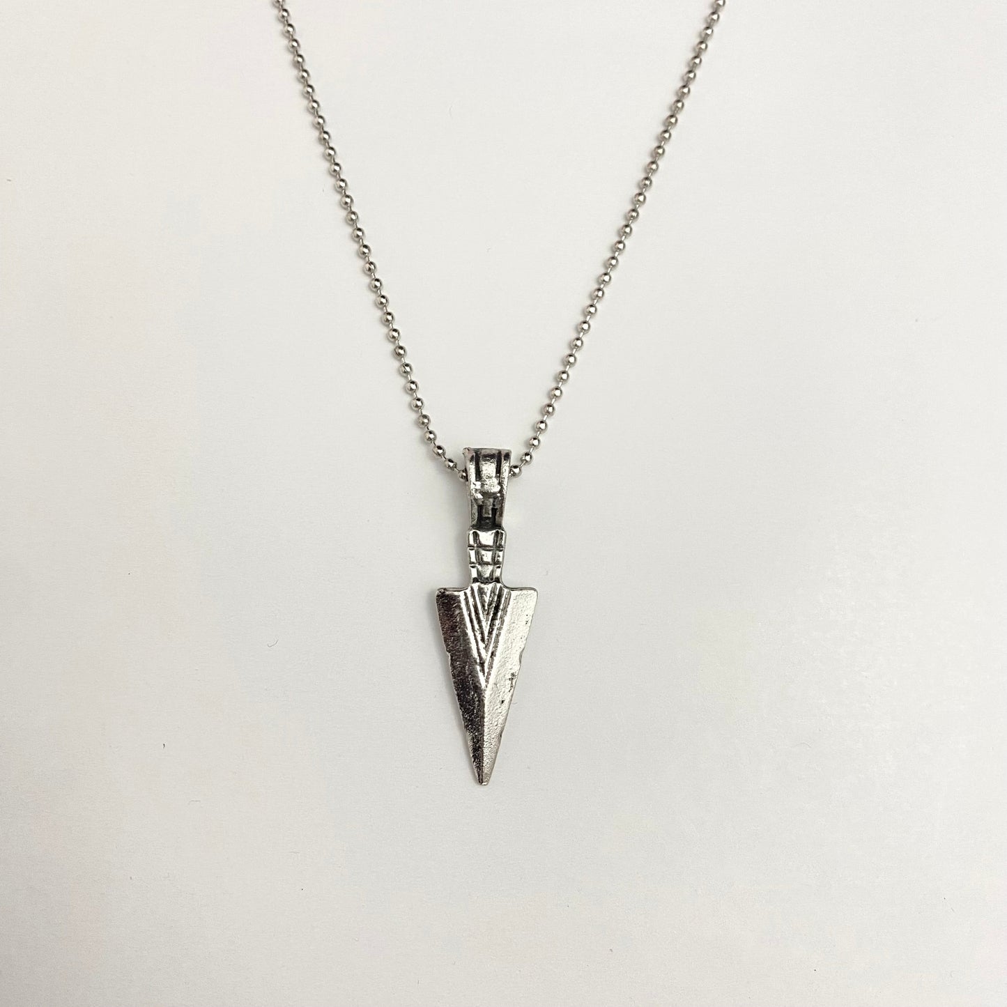 Silver Arrow Charm Pendant Necklace For Boys With Ball Chain - DropShp