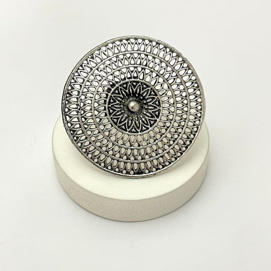 Adjustable Silver Oxidised Ring (D-6) - DropShp