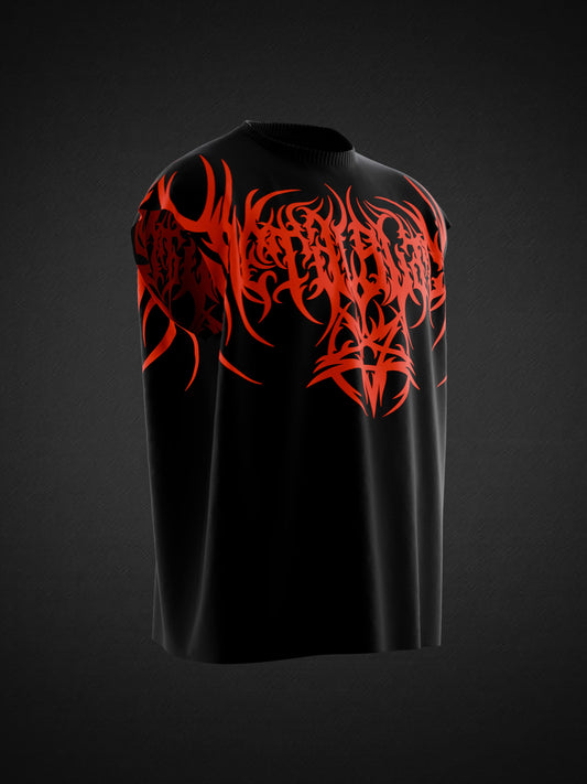 RED METAL BLACK UNISEX BOXY VEST