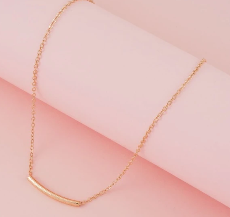 Curved Pipe Charm Necklace - DropShp