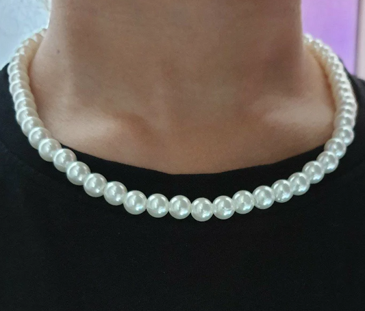 8mm Glass Pearl Necklace (For Boys) - DropShp