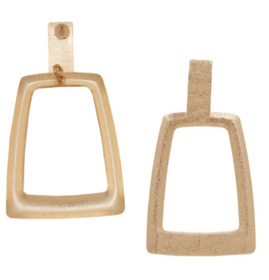 Gold Oversized Trapezoid Hoop Earrings - DropShp