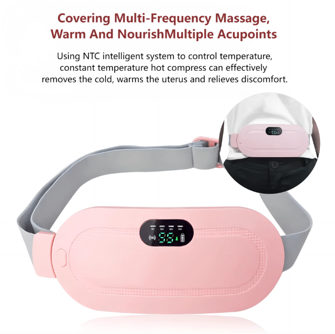 Period Cramp Relief Massager & Heating Pad-Portable - DropShp