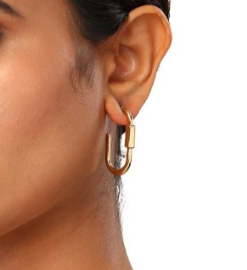 Geometric Irregular Imitation Screw Opening U Punk Lock Earrings - DropShp