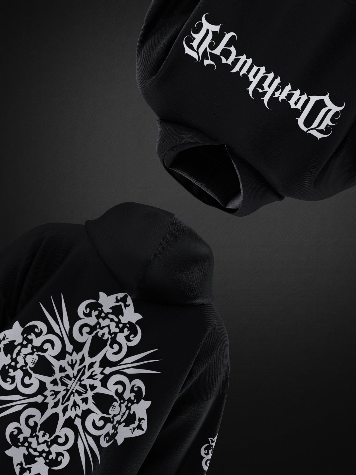 MOSAIC BLACK OVERSIZED HOODIE