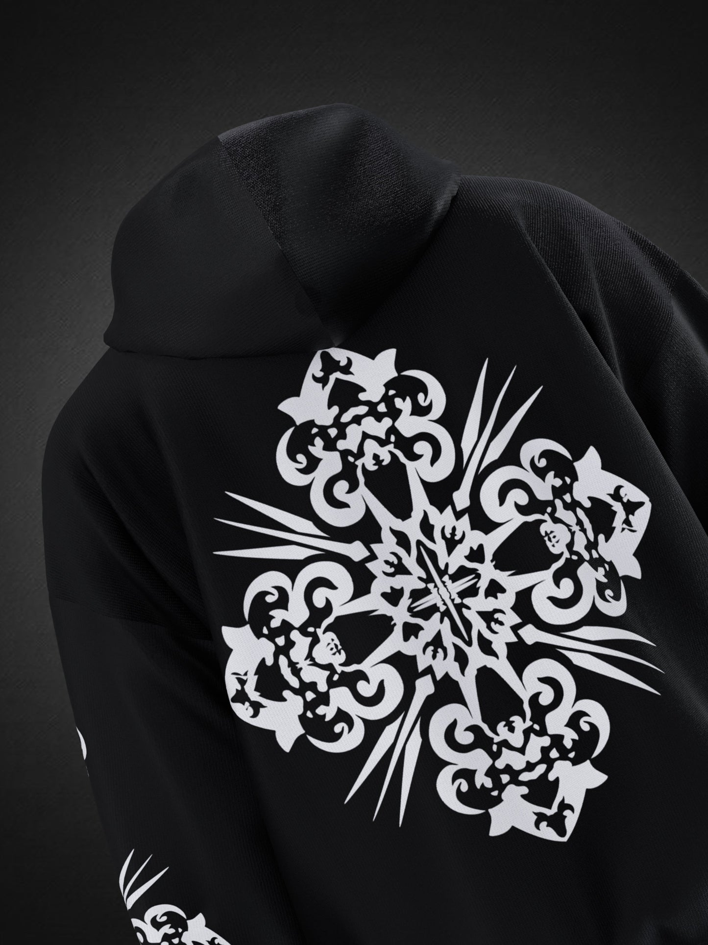MOSAIC BLACK OVERSIZED HOODIE