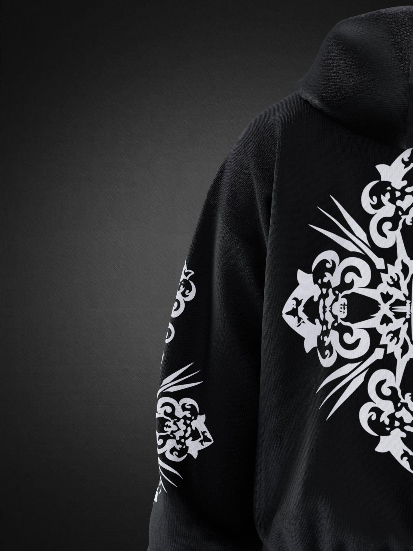 MOSAIC BLACK OVERSIZED HOODIE