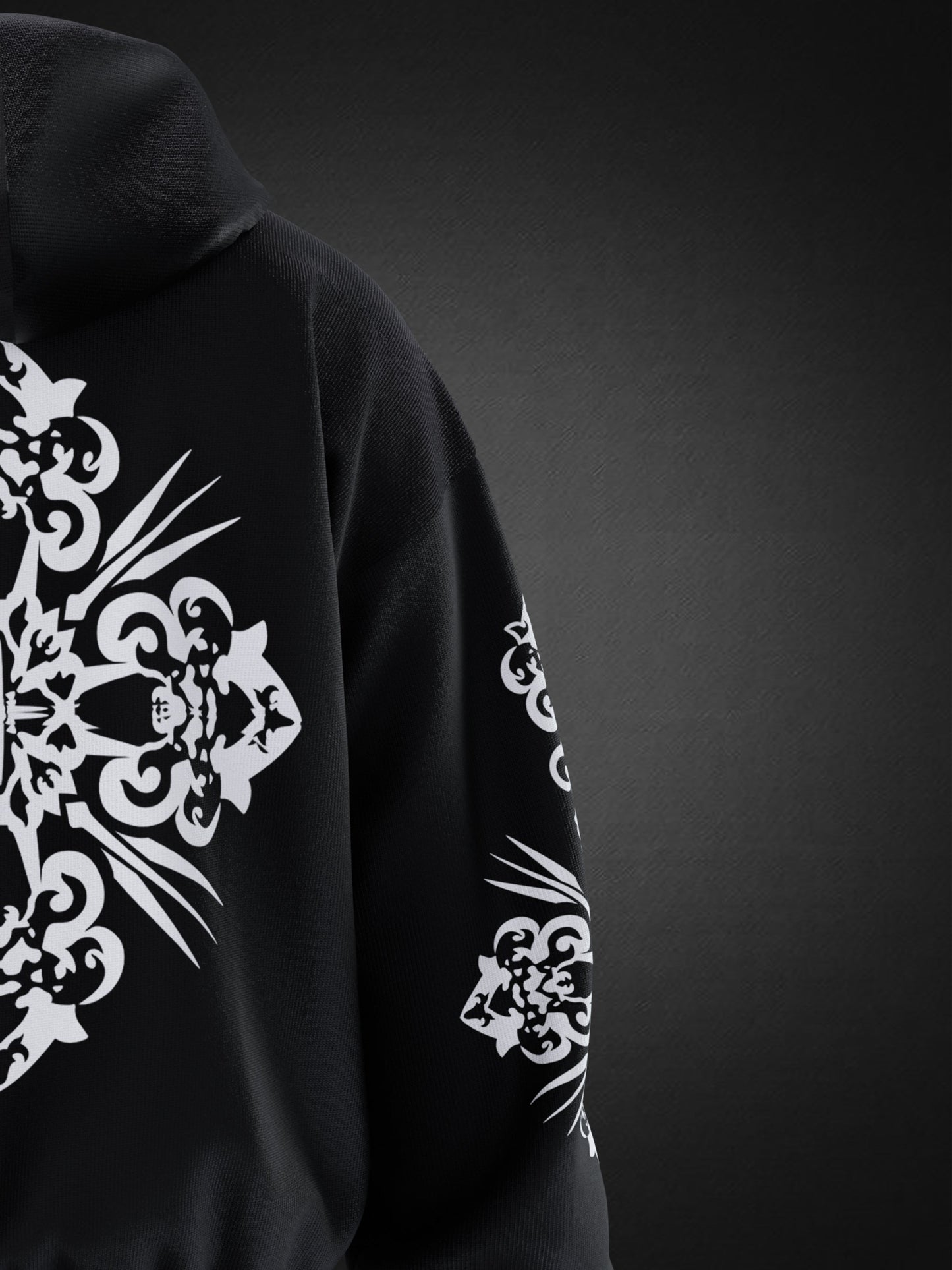 MOSAIC BLACK OVERSIZED HOODIE