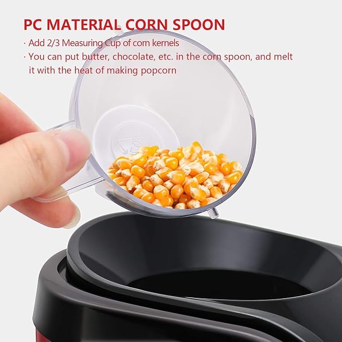 Mini Electric Popcorn Maker Machine with No oil needed, Healthy and Delicious Snack for Kids, Adults.Great for Holding Parties in Home